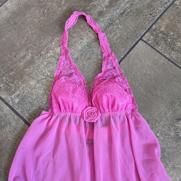 La Senza Halter Nighty Top and Panties Size S pink NWOT - Picture 6 of 10